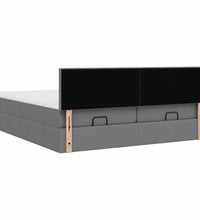 Ottoman-Bett mit Matratzen Dunkelgrau 200x200 cm Stoff