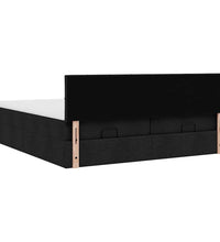 Ottoman-Bett mit Matratzen Schwarz 200x200 cm Stoff