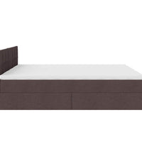Ottoman-Bett mit Matratzen Dunkelbraun 200x200 cm Stoff