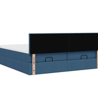 Ottoman-Bett mit Matratzen Blau 200x200 cm Stoff