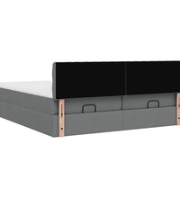 Ottoman-Bett mit Matratzen Dunkelgrau 160x200 cm Stoff