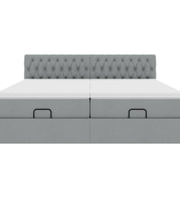 Ottoman-Bett mit Matratzen Hellgrau 180x200 cm Stoff