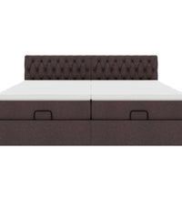 Ottoman-Bett mit Matratzen Dunkelbraun 180x200 cm Stoff
