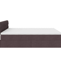 Ottoman-Bett mit Matratzen Dunkelbraun 180x200 cm Stoff