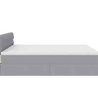Ottoman-Bett mit Matratzen Hellgrau 200x200 cm Stoff