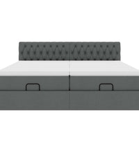 Ottoman-Bett mit Matratzen Dunkelgrau 200x200 cm Stoff