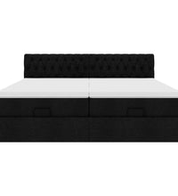 Ottoman-Bett mit Matratzen Schwarz 200x200 cm Stoff