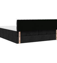 Ottoman-Bett mit Matratzen Schwarz 200x200 cm Stoff