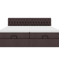 Ottoman-Bett mit Matratzen Dunkelbraun 200x200 cm Stoff