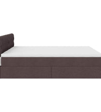 Ottoman-Bett mit Matratzen Dunkelbraun 200x200 cm Stoff