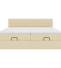 Ottoman-Bett mit Matratzen Creme 200x200 cm Stoff