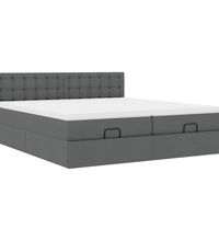 Ottoman-Bett mit Matratzen Dunkelgrau 160x200 cm Stoff