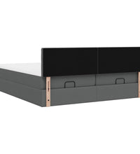 Ottoman-Bett mit Matratzen Dunkelgrau 160x200 cm Stoff