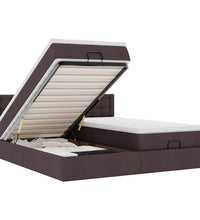 Ottoman-Bett mit Matratzen Dunkelbraun 160x200 cm Stoff
