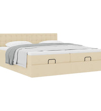 Ottoman-Bett mit Matratzen Creme 160x200 cm Stoff