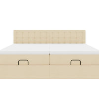 Ottoman-Bett mit Matratzen Creme 160x200 cm Stoff