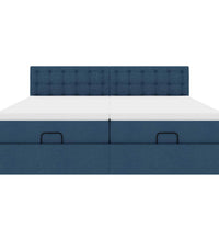 Ottoman-Bett mit Matratzen Blau 160x200 cm Stoff