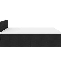 Ottoman-Bett mit Matratzen Schwarz 180x200 cm Stoff