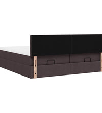Ottoman-Bett mit Matratzen Dunkelbraun 180x200 cm Stoff
