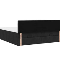 Ottoman-Bett mit Matratzen Schwarz 200x200 cm Stoff