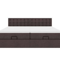 Ottoman-Bett mit Matratzen Dunkelbraun 200x200 cm Stoff