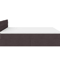 Ottoman-Bett mit Matratzen Dunkelbraun 200x200 cm Stoff