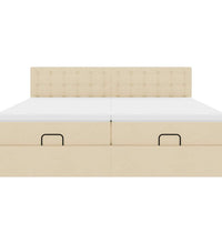 Ottoman-Bett mit Matratzen Creme 200x200 cm Stoff