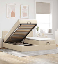 Ottoman-Bett mit Matratzen Creme 200x200 cm Stoff