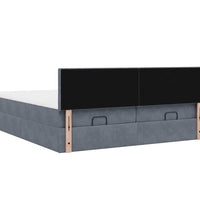 Ottoman-Bett mit Matratzen Dunkelgrau 180x200 cm Samt