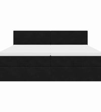 Ottoman-Bett mit Matratzen Schwarz 180x200 cm Samt