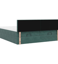 Ottoman-Bett mit Matratzen Dunkelgrün 180x200 cm Samt