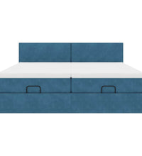 Ottoman-Bett mit Matratzen Dunkelblau 180x200 cm Samt