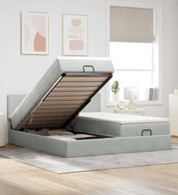 Ottoman-Bett mit Matratzen Hellgrau 200x200 cm Samt