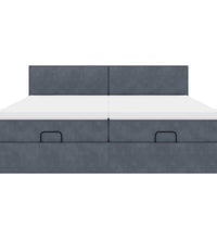 Ottoman-Bett mit Matratzen Dunkelgrau 200x200 cm Samt