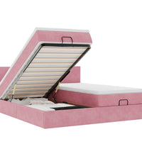 Ottoman-Bett mit Matratzen Rosa 200x200 cm Samt
