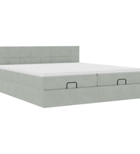 Ottoman-Bett mit Matratzen Hellgrau 160x200 cm Samt