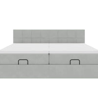 Ottoman-Bett mit Matratzen Hellgrau 160x200 cm Samt