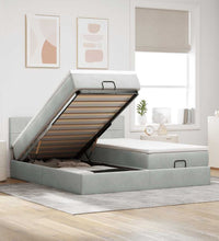 Ottoman-Bett mit Matratzen Hellgrau 160x200 cm Samt