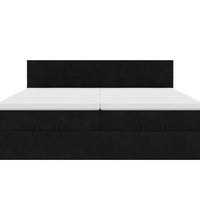 Ottoman-Bett mit Matratzen Schwarz 160x200 cm Samt