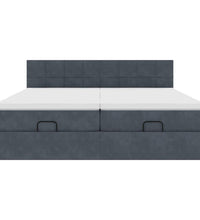 Ottoman-Bett mit Matratzen Dunkelgrau 180x200 cm Samt
