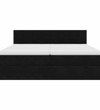 Ottoman-Bett mit Matratzen Schwarz 180x200 cm Samt