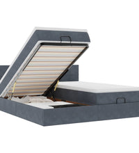 Ottoman-Bett mit Matratzen Dunkelgrau 200x200 cm Samt
