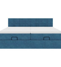 Ottoman-Bett mit Matratzen Dunkelblau 200x200 cm Samt