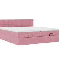 Ottoman-Bett mit Matratzen Rosa 200x200 cm Samt