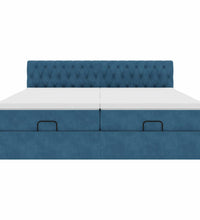 Ottoman-Bett mit Matratzen Dunkelblau 160x200 cm Samt