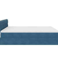 Ottoman-Bett mit Matratzen Dunkelblau 160x200 cm Samt