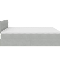 Ottoman-Bett mit Matratzen Hellgrau 180x200 cm Samt