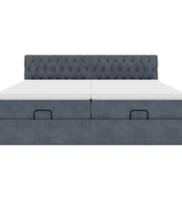 Ottoman-Bett mit Matratzen Dunkelgrau 180x200 cm Samt