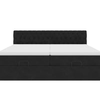 Ottoman-Bett mit Matratzen Schwarz 180x200 cm Samt