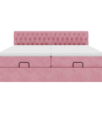 Ottoman-Bett mit Matratzen Rosa 180x200 cm Samt